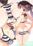  1girl adjusting_swimsuit ass bangs brown_eyes cameltoe cleavage eyebrows_visible_through_hair female female_only from_behind front-tie_bikini front-tie_top fujishima-sei_ichi-gou high_resolution katou_megumi looking_at_viewer looking_back medium_breasts multiple_views non-nude partially_submerged partially_visible_vulva saenai_heroine_no_sodatekata side-tie_bikini_bottom side-tie_bottom solo striped_bikini striped_swimsuit viewed_from_below 