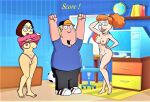  ass breasts chris_griffin erect_nipples family_guy glasses meg_griffin nude shaved_pussy thighs thong 