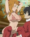 1boy 1girl absurdres artanis69 ass black_clover breasts christmas christmas_outfit girl_on_top highres mimosa_vermillion nipples penis pussy sex swimsuit vaginal yuno_(black_clover) yuno_grinbellior