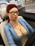  breasts car clothing glasses sydgrl3d 