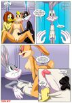 anthro bbmbbf bugs_bunny comic lola_bunny looney_tunes palcomix penelope_pussycat tina_russo toon.wtf triple_kiss warner_brothers what_goes_on_in_the_girls&#039;_locker_room_(comic) yuri