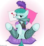  1girl anus clothed dress female female_only friendship_is_magic looking_at_viewer lying lying_on_back my_little_pony no_panties pony pussy showgirl solo sprinkle_medley_(mlp) stockings tail 