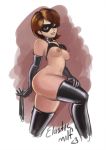  1girl ass boots breasts female female_only gloves helen_parr mask nipples nude solo the_incredibles thighs 