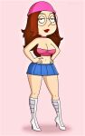  big_breasts boots crop_top family_guy glasses hands_on_hips hat meg_griffin miniskirt multiverse_meg thighs 