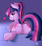  1girl 2015 alicorn anus ass cutie_mark female female_only friendship_is_magic horn looking_at_viewer lying my_little_pony nude pony pussy solo tongue_out twilight_sparkle twilight_sparkle_(mlp) wings 