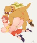  1boy 1girl anal anal_penetration anal_sex ass big_breasts bowser female female_human from_behind green_panties high_heels human interspecies male male/female mostly_nude no_bra panties panties_down pee-kay penis_in_ass princess_daisy pussy sex skirt skirt_down super_mario_bros. taken_from_behind 