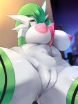  1girl areola big_breasts breasts female_focus gardevoir nipples pokemon pussy red_hair sana!rpg thick_thighs thighs 
