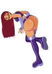 1girl bent_over cani_(artist) dat_ass dc_comics koriand&#039;r starfire tagme taking_clothes_off teen_titans