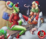 abs adepta_sororitas almost_nude armored_boots big_breasts bottomless candy_cane character_request christmas christmas_hat christmas_outfit daemon daemon_girl demon_girl fingering fingering_pussy gagged gloves green_scarf green_skin horns legs_spread masturbation masturbation nipples open_legs orange_skin pink_nipples saittamicus scarf sister_of_battle slaanesh_steeds_of spread_legs steeds_of_slaanesh stockings tail topless warhammer warhammer_(franchise) warhammer_40k