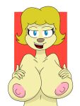 1girl big_breasts breasts female_dog female_focus female_only mama_parappa parappa_the_rapper smile um_jammer_lammy yellow_hair