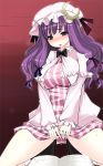  book clothed_masturbation crescent female fingering fingering_through_clothes hat kaneru long_hair masturbation masturbation_through_clothing panties patchouli_knowledge purple_eyes purple_hair pussy_juice solo striped striped_panties through_clothes touhou underwear wet wet_clothes wet_panties 