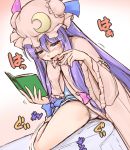  1girl blush book crescent crotch_rub error face fechirin female hands hat long_hair masturbation open_book panties patchouli_knowledge purple_hair saliva sketch solo table table_sex tablesex touhou underwear wavy_mouth 