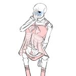 1:1 1:1_aspect_ratio 1boy 2010s 2019 animated_skeleton blue_blush blush bottom_sans bow_panties covering_face cowboy_shot crossdressing hand_on_own_face lingerie looking_away male male_only monster nightgown nsfwgarbagedump panties pink_legwear pink_lingerie pink_nightgown pink_panties pink_stockings pink_thighhighs sans sans_(undertale) simple_background skeleton solo stockings uke_sans undead undertale undertale_(series) underwear white_background