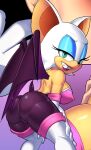  1girl 2022 anthro ass bat big_ass big_breasts big_thighs breasts bubble_ass bubble_butt dat_ass erect_nipples erect_nipples_under_clothes furry grin huge_ass huge_breasts looking_at_viewer looking_back looking_pleasured pussy_visible_through_clothes rouge_the_bat sega shiny_ass shiny_breasts shiny_butt shiny_hair shiny_skin slappyfrog smile smiling_at_viewer sonic_the_hedgehog_(series) thick_ass thighs wip 