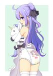  1girl azur_lane diaper dress female_only long_hair looking_at_viewer pantsless plushie pull-up_diaper purple_hair standing u5461 unicorn_(azur_lane) 