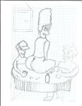 ass marge_simpson nude_female pencil_(artwork) snake_jailbird stripping the_simpsons traditional_media_(artwork)