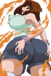 1girl ass big_ass big_breasts blue_eyes breasts brown_hair clothed_female female_focus female_only konami short_hair solo_female solo_focus tagme tea_gardner teen yu-gi-oh! yu-gi-oh!_duel_monsters zahkey