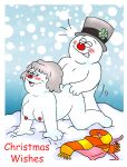 1boy 1girl 2009 breasts christmas crystal doggy_position frosty&#039;s_winter_wonderland frosty_the_snowman grey_hair grin male male/female nipples open_mouth penis_in_pussy rankin-bass red_nose rule34 scarf sex snowing snowman snowwomen straight top_hat vaginal