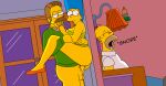  ass cheating cheating_wife erect_penis glasses homer_simpson huge_penis marge_simpson ned_flanders no_panties shaved_pussy sleeping the_simpsons thighs vaginal 