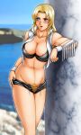  1girl alluring athletic_female bamboo_(artist) beach big_breasts blonde_hair blue_eyes blush breasts dead_or_alive dead_or_alive_2 dead_or_alive_3 dead_or_alive_4 dead_or_alive_5 dead_or_alive_6 dead_or_alive_xtreme dead_or_alive_xtreme_2 dead_or_alive_xtreme_3 dead_or_alive_xtreme_3_fortune dead_or_alive_xtreme_beach_volleyball dead_or_alive_xtreme_venus_vacation female_abs female_only fit_female human kitamura kitamura_(bamboo) kitamura_hips muscle nipple_slip nipples pubic_hair tina_armstrong 
