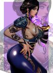 1girl abs alluring ass athletic_female big_breasts cleavage dark-skinned_female egyptian egyptian_female female_abs female_only fit_female kittymiya looking_at_viewer namco safe sfw tekken tekken_8 thick_thighs tight_clothing tight_fit zafina zafina_(tekken)