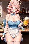 1girl ai_generated beer big_breasts essievt fanart maid_headdress vtuber 