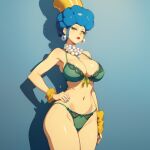 ai_generated blue_hair lingerie marge_simpson sexy_body the_simpsons wide_hips