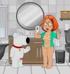    breasts brian_griffin cellphone erect_nipples erect_penis family_guy glasses meg_griffin selfpic shaved_pussy thighs 