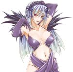  1girl armpits blue_hair breasts breasts_apart cleavage elbow_gloves female gloves long_hair navel pink_eyes rozen_maiden sasa_ichi solo ssss suigintou 