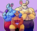 2010s 2018 2d 2d_(artwork) 3boys 5_fingers abs anthro anthro_only ass bara big_muscles big_pecs bigger_male blue_body blue_fur bottomwear boxers_(clothing) breasts burgerpants cat digital_media_(artwork) einthebusinessdeer felid feline felis food fur furaffinity furry furry_male furry_only hair_tuft hand_on_another&#039;s_shoulder hand_on_shoulder heart_boxers holding_popsicle lagomorph larger_anthro larger_male leporid male male_only mammal multiple_boys muscle muscular muscular_anthro muscular_male nervous nice_cream_guy orange_body orange_fur pants pecs popsicle purple_background purple_bottomwear purple_pants purple_popsicle rabbit red_bottomwear red_pants rg01_(undertale) simple_background sitting smaller_anthro smaller_male standing sweat topless topless_anthro topless_male trio two-tone_background undertale undertale_(series) video_game_character video_games yellow_body yellow_bottomwear yellow_fur yellow_pants