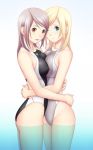2_girls 2girls aqua_eyes arm arms art ass babe bare_arms bare_legs bare_shoulders big_breasts blonde blonde_hair blush breast-to-breast breast_press breasts brown_hair closed_mouth clothing competition_swimsuit cowboy_shot embarrassed embracing erect_nipples erect_nipples_under_clothes female frown hands_clasped high_res high_resolution highleg highleg_swimsuit highres hug hugging in_profile kuri_(kurigohan) large_breasts legs leotard light_brown_hair long_hair looking_at_viewer looking_back love mound_of_venus multiple_girls mutual_yuri neck nipples one-piece_swimsuit one_eye_closed open_mouth original own_hands_clasped own_hands_together partially_submerged photoshop_(medium) potential_duplicate purple_hair red_eyes shy silver_hair smile speedo_(company) speedo_(company) submerged swimsuit symmetrical_docking tank_suit wading water wet white_hair wince wink yuri