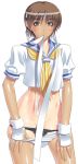  kansuke panties panty_pull sakura_kasugano school_uniform serafuku standing street_fighter tan underwear 