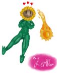  1girl big_ass big_breasts big_muscles black_eyes green_skin plant plants_vs_zombies pussy sunflower sunflower_(pvz) 