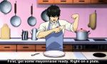 anime apron character_request cooking female food gif kitchen mayonnaise non-nude series_request
