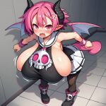  ai_assisted ai_generated anger_vein annoyed big_breasts big_breasts bimbo blush breast_expansion breasts breasts_bigger_than_head demon_girl disgaea disgaea_3 enormous_breasts gigantic_breasts growth horn huge_breasts inconvenient_breasts nanisore777 nippon_ichi_software raspberyl short_stack shortstack sideboob skindentation succubus unwilling_growth yelling 