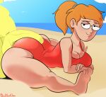  adult_swim beach charlie_dompler_(smiling_friends) orange_hair smiling_friends yellow_eyes zoey_(smiling_friends) 