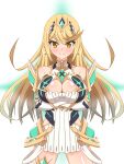  1girl alluring big_breasts cleavage clothed core_crystal flag_(artist) mythra nintendo xenoblade_(series) xenoblade_chronicles_2 
