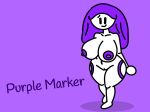 1girl big_ass big_breasts find_the_markers humanized justmad9876_(artist) marker_(bfdi) naked_female nude_female purple_background purple_body purple_hair purple_marker_(find_the_markers) white_body white_skin