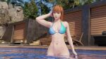 1girl alluring athletic_female auburn_hair bare_legs begs3 big_breasts bikini bikini_top_only brown_hair dead_or_alive dead_or_alive_2 dead_or_alive_3 dead_or_alive_4 dead_or_alive_5 dead_or_alive_6 dead_or_alive_xtreme dead_or_alive_xtreme_2 dead_or_alive_xtreme_3 dead_or_alive_xtreme_3_fortune dead_or_alive_xtreme_beach_volleyball dead_or_alive_xtreme_venus_vacation female_abs fit_female in_water kasumi kasumi_(doa) kunoichi naked_from_the_waist_down pin_up pussy silf swimming_pool wet