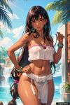  1girl ai_generated breast chel dark_skin long_hair navel outdoor outside strapless the_road_to_el_dorado trynectar.ai 