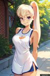 1girl ai_generated arms arms_behind_back blonde_hair lola_bunny long_hair looney_tunes ponytail purple_eyes smile trynectar.ai