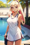  1girl ai_generated arms arms_behind_back blonde_hair lola_bunny long_hair looney_tunes ponytail purple_eyes smile trynectar.ai 