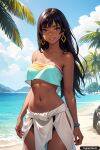 1girl ai_generated breasts chel dark_skin long_hair navel outdoor outside strapless the_road_to_el_dorado trynectar.ai