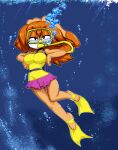 1girl adolescent aged_up anthro breasts byondrage clothing cream_the_rabbit diving diving_mask female high_res lagomorph leporid mammal mask ocean rabbit regulator scuba sea sega solo sonic_(series) sonic_the_hedgehog_(series) sonic_x swimming swimming_fins swimwear tms_entertainment underwater water young