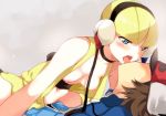  12min 1_boy 1_girl 1boy 1girl all_fours arm art babe bad_id baseball_cap blonde blonde_hair blue_eyes blush breasts brown_hair cable choker clothed_sex couple cowgirl_position elesa french_kiss girl_on_top gym_leader hat headphones hetero kamitsure_(pokemon) kiss kissing looking_at_another lying navel neck nintendo nipples no_legwear on_back open_mouth pokemon pokemon_(game) pokemon_black_and_white pokemon_bw sex shiny shiny_skin short_hair small_breasts straddling tongue touya_(pokemon) vaginal vest wire 