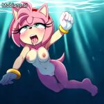  ahegao ai_generated amy_rose asphyxiation closed_eyes drown drowning mobians.ai pussy sega sonic_the_hedgehog_(series) swallowing_water underwater underwater_peril 