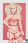 1girl alluring alternate_costume ann_takamaki athletic_female atlus breasts female_abs female_only fit_female lingerie nahusmash persona persona_5 sexy