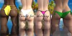 3d 4girls ass ass_focus breasts female_only group lineup mohrscircle rear_view thong