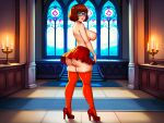  ai_generated ass big_breasts erect_nipples glasses high_heels miniskirt no_panties scooby-doo stockings thighs velma_dinkley 
