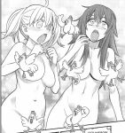 2_girls 2girls blush breasts censored convenient_censoring gamo-chan huge_breasts ijiranaide_nagatoro-san manga_page monochrome nude nude_female official_art please_don&#039;t_bully_me,_nagatoro yoshi_(nagatoro)